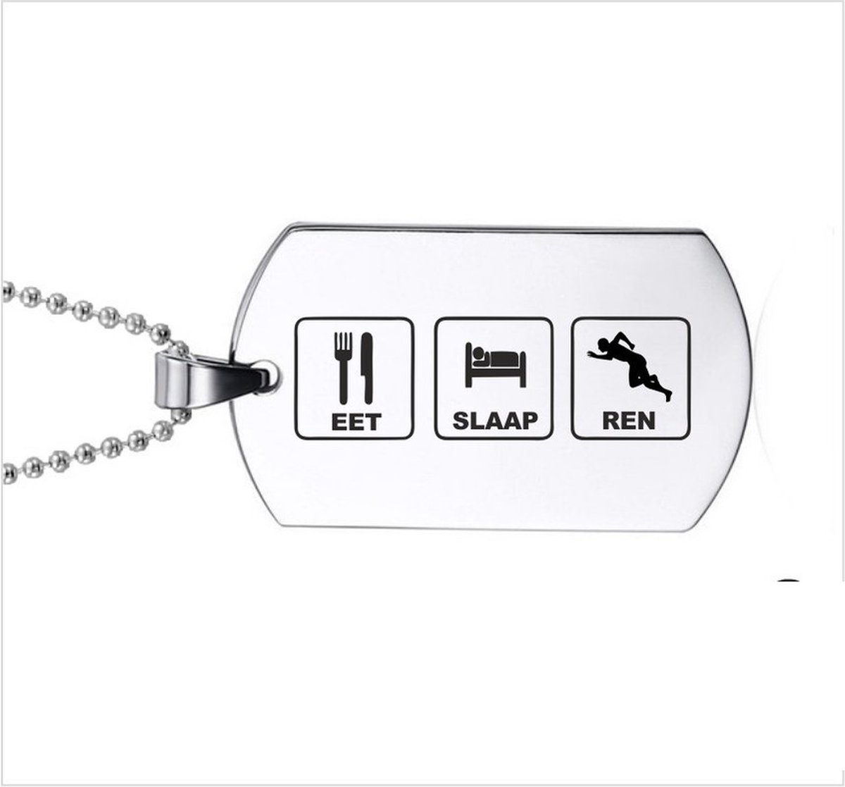 Ketting RVS - Eet Slaap Ren