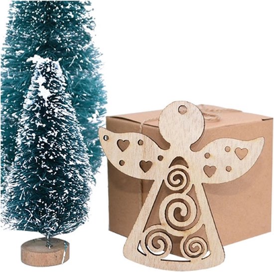 Koxtyzo 345 stuks kersthangers van hout om te schilderen, doe-het-zelf, kerstdecoratie van hout, kerstboom, ornamenten, doe-het-zelf, vrije tijd