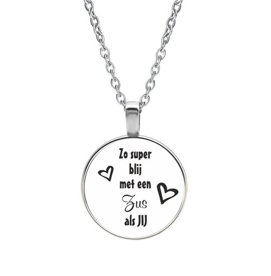 Collier en Glas - Si super heureux avec une soeur comme toi