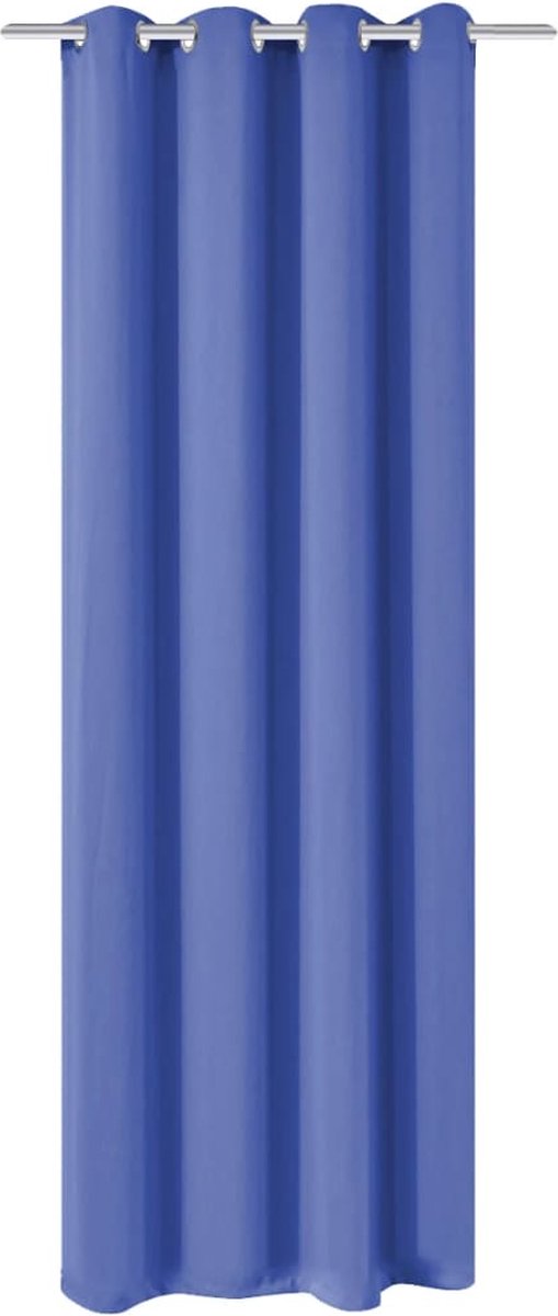 Decoways - Gordijn met metalen ringen verduisterend 270x245 blauw