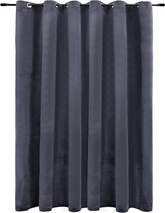 vidaXL - Gordijn verduisterend met haken - Crème - Fluweel - 290 x 245 cm | Leen Bakker