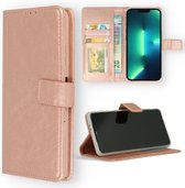 Apple iPhone 14 Pro Case Rose Gold - Wallet Book Case - Porte-cartes et languette magnétique