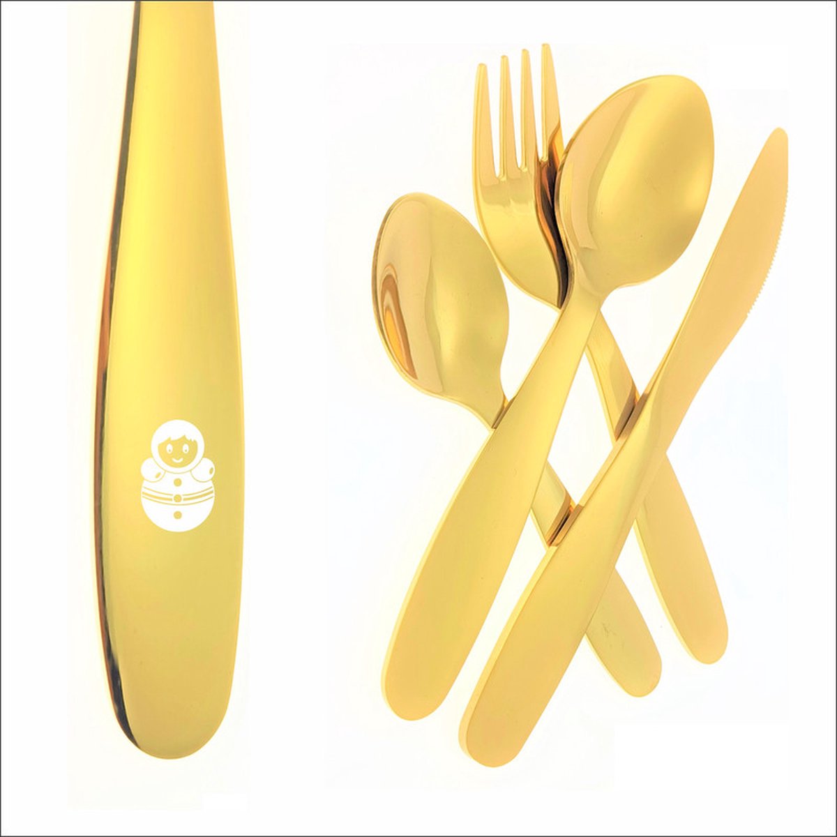 Goedkoopste Kinderbestek Met Gravering - Pop