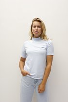 MOOI! Company - Dames T-shirt - MAARTJE - Turtleneck - Losse pasvorm - kleur Light Blue - Maat S