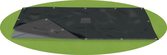 Universele Trampoline Beschermhoes Etan® PremiumFlat - t.b.v. 310 x 232 cm Trampoline - Zwart - Rechthoekig - Stevig Europees PVC - Afdekzeil - Afdekhoes - Regenhoes