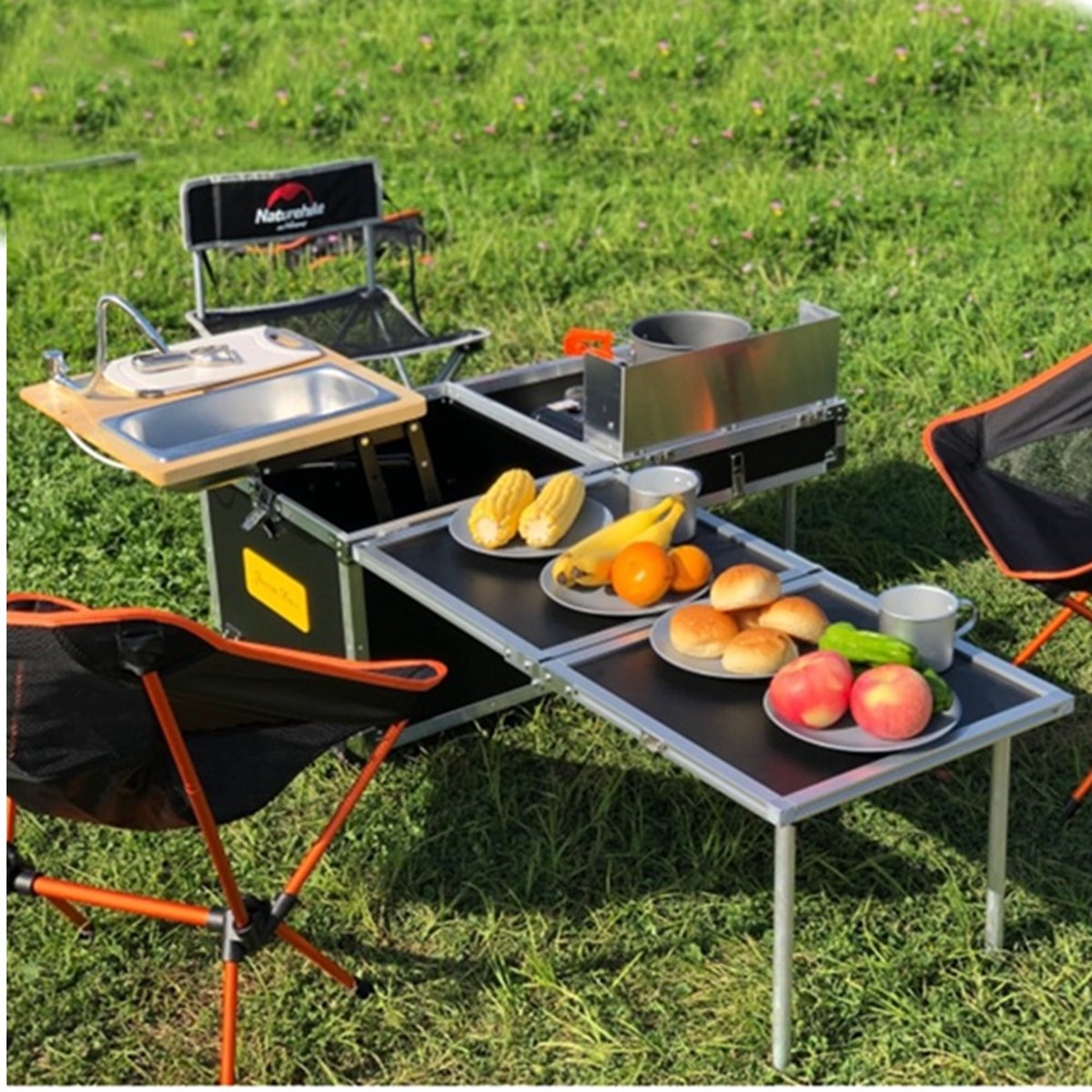 Table pliante meuble de cuisine de camping orange – Luckyfind