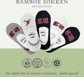 green-goose® Bamboe Footies | 5 Paar | Maat 36-38 | Grijs, Wit, Blauw | 85% Bamboe