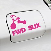 Bumpersticker - FWD SUX - 12,2 X 18 - Roze