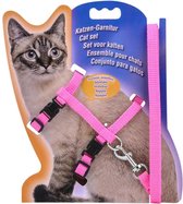 AdroitGoods kattentuigje met looplijn Roze - Cat Leash - Katten riem - Harnas