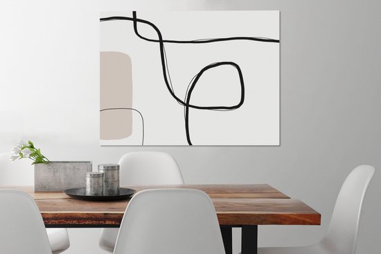 Tableau Peinture Abstrait - Pastel - Minimalisme - 80x60 cm - Décoration murale