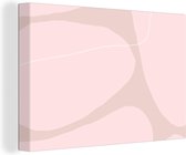 Canvas Schilderij Roze - Geometrische vormen - Abstract - 60x40 cm - Wanddecoratie
