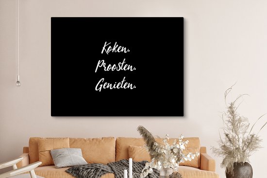 Impression sur toile Citations - Proverbes - Cuisine. Pain grillé. Apprécier. - Nourriture - 160x120 cm - Décoration murale XXL