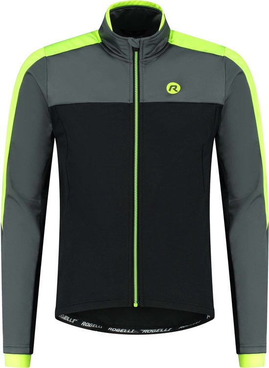 Rogelli Freeze Winter Fietsjack Heren - Wielrenjack - Zwart, Grijs, Fluor - Maat 5XL