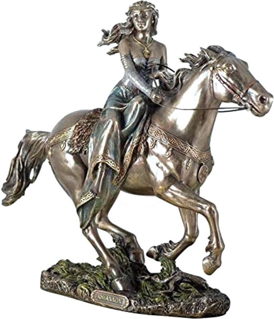 Déesse du cheval celtique Rhiannon - Statue Veronese Design - (LxHxP) environ 30cm x 24cm x9cm