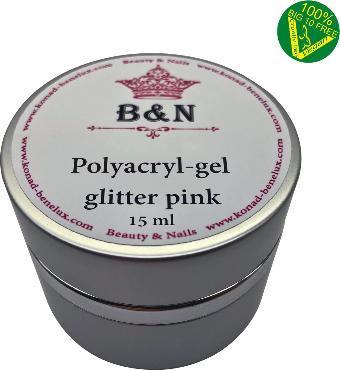 Polyacryl glitter pink - 15 ml | B&N - VEGAN - polygel
