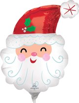 Anagram Folieballon Smiley Santa Wit/rood 2-delig