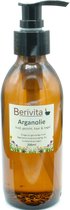 Arganolie Puur 200ml Pompfles - Glas - Onbewerkte Argan Olie voor Gezicht, Huid en Haren - Koudgeperst