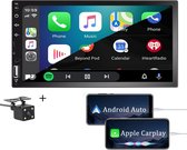Boscer® Autoradio 2Din Universeel | Apple Carplay & Android Auto | 7' HD Touchscreen | USB - AUX - Bluetooth | Achteruitrijcamera