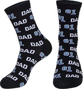 Malinsi #1 Dad Sokken - Grappige sokken Heren - 38-46 maat - Cadeau Mannen - Huissokken - Vaderdag - Verjaardag - Geschenk Vader - Papa kados