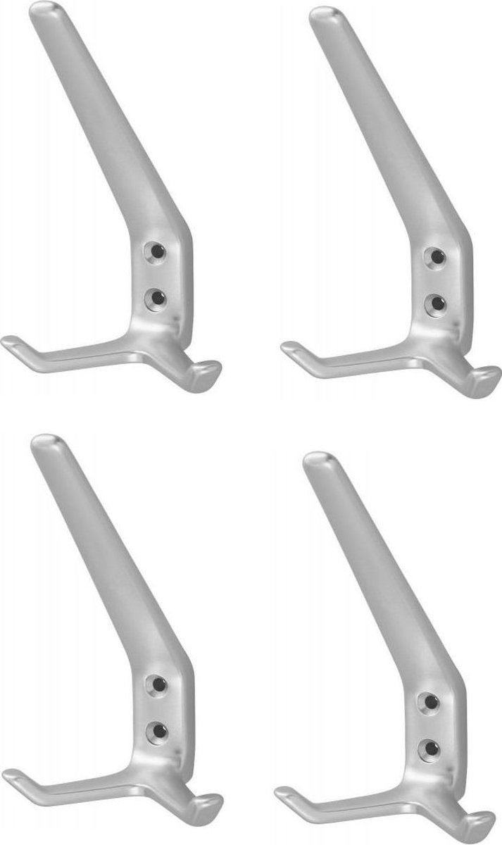 Hermeta hoed en jashaak 0032-01 - Aluminium - Dubbel - Naturel - 4 Stuks