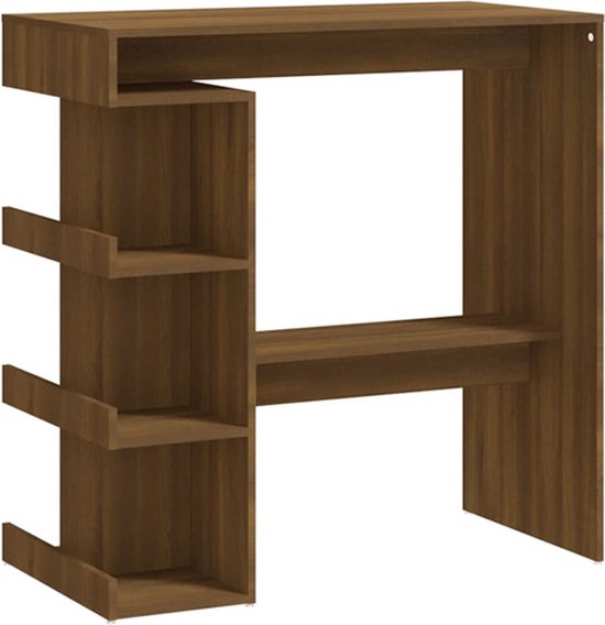 Bartafel met opbergrek 100x48x101,5 cm artisanaal eikenkleurig Bartafel met opbergrek 100x48x101,5 cm artisanaal eikenkleurig