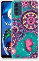 Telefoonhoesje Motorola Moto E32 Back Cover Siliconen Hoesje Cirkels en Vlinders