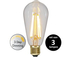 3 standen Edison lamp - 6.5W - set van 3