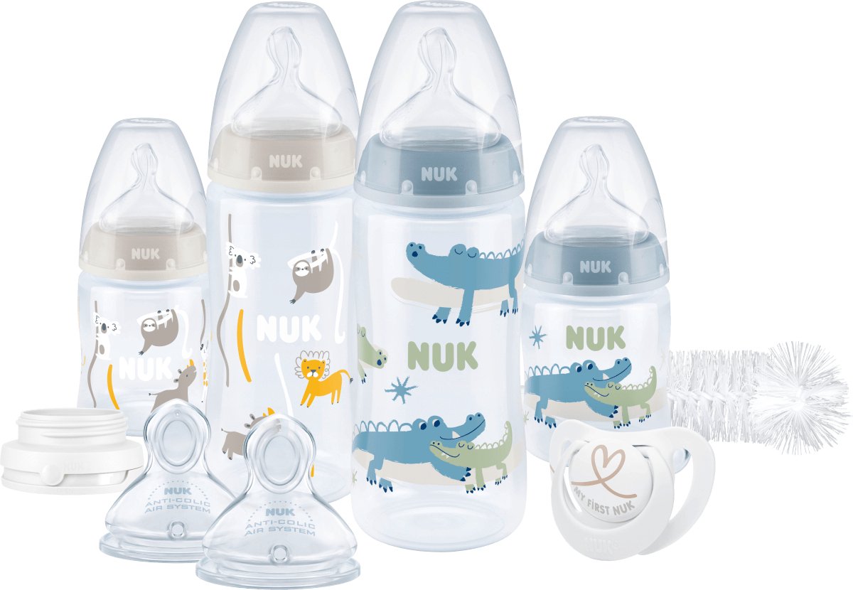 NUK First Choice+ Biberon, 0-6 mois, Indicateur de contrôle de la  température, 150 ml, Valve anti-colique, Sans BPA, Tétine en silicone