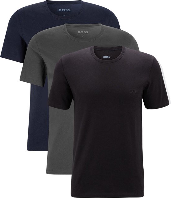 HUGO Classic T-shirts regular fit (3-pack) heren T-shirts O-hals - blauw - navy... | bol.com