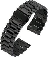 Horlogeband - Metaal Schakel - 22mm - zwart