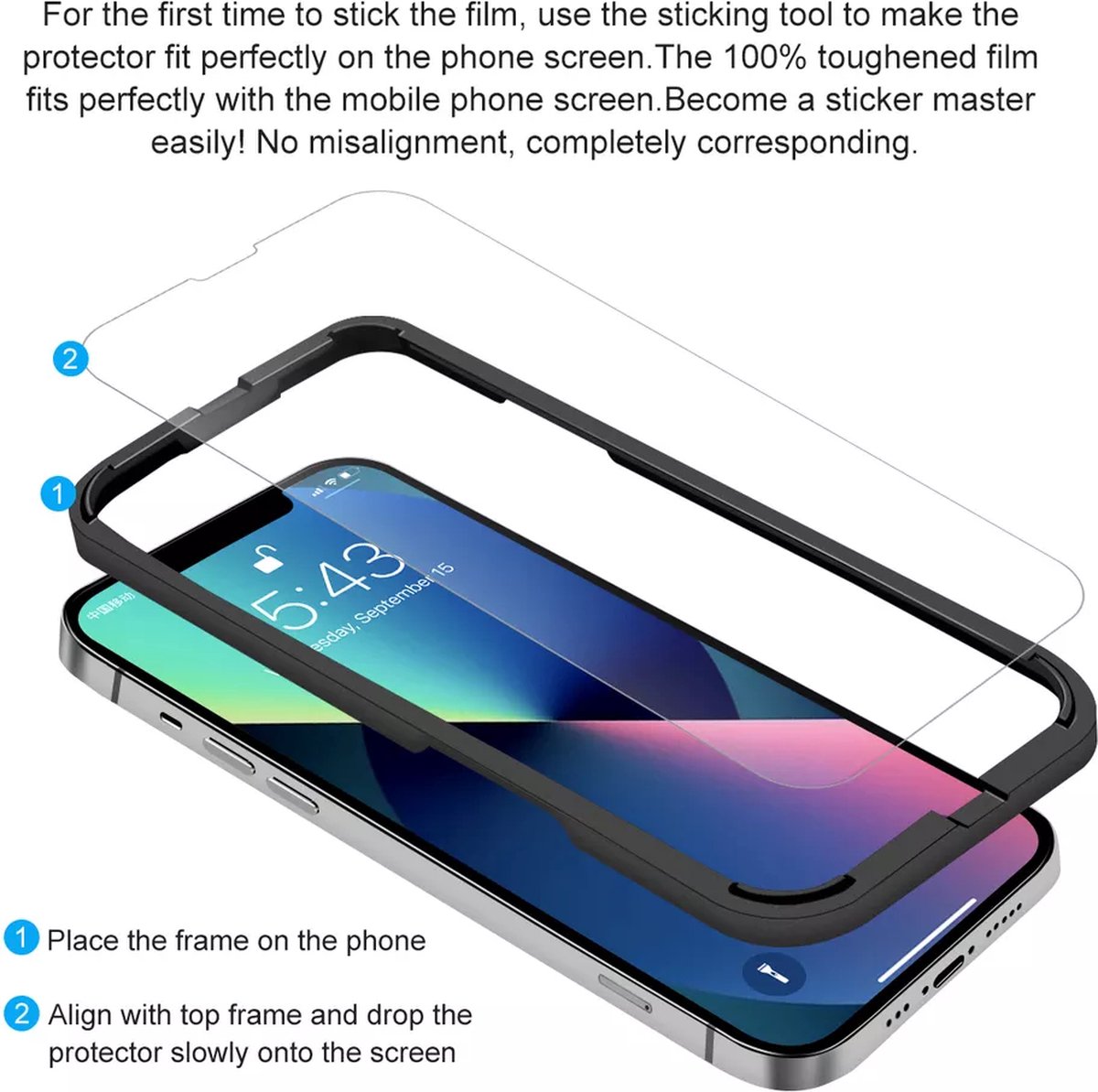 IPhone 12/12Pro | Premium Glas Screen Protector | Eenvoudig te Installeren | 2-Stuks