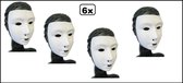 6x Masque de maquillage couche de craie blanche - Masque peinture festival de fête à thème carnaval