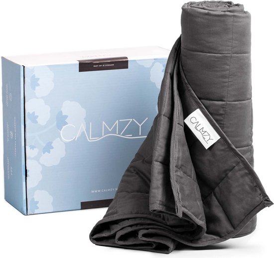 Calmzy 2.0 verzwaringsdeken 9 KG – Verzwaarde deken – 150 x 200 cm – Donkergrijs