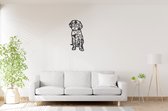 Geometrische Hond - Big - Wanddecoratie - Lasergesneden - Zwart - Geometrische dieren en vormen - Houten dieren - Muurdecoratie - Line art - Wall art