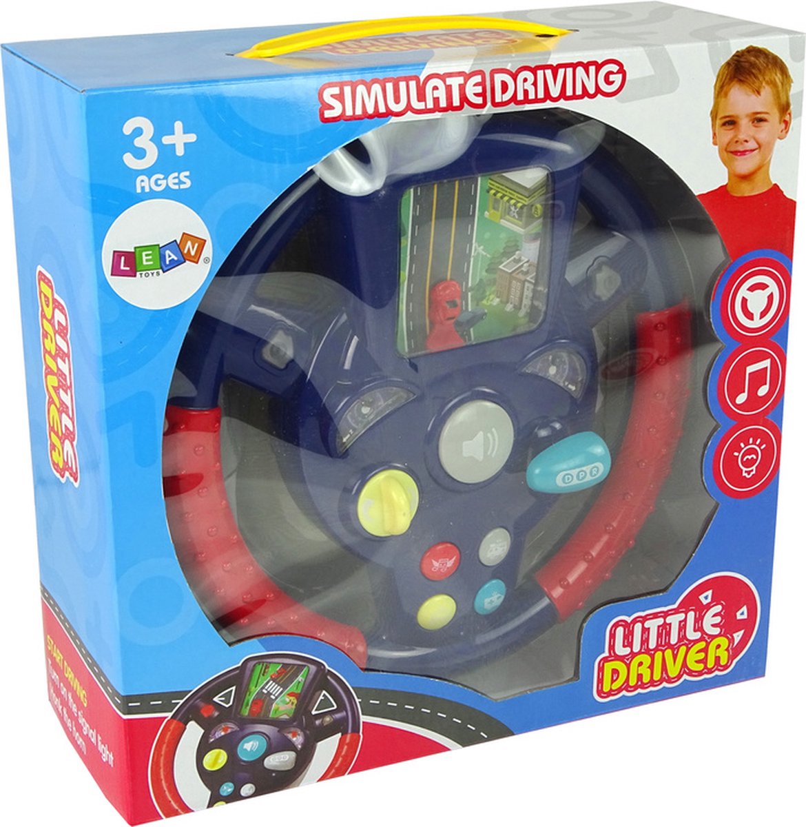 Volant de voiture jouet coule pour enfants, volant avec lumière et son,  simulation de conduite, jouet
