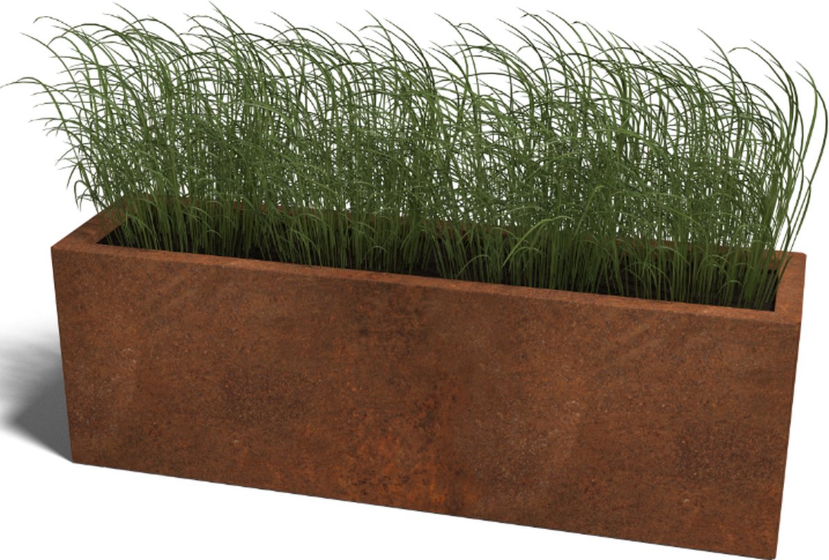 Cortenstaal plantenbak - Rechthoek - 120x30x60cm - Roestkleur - Zonder bodem - MySteel