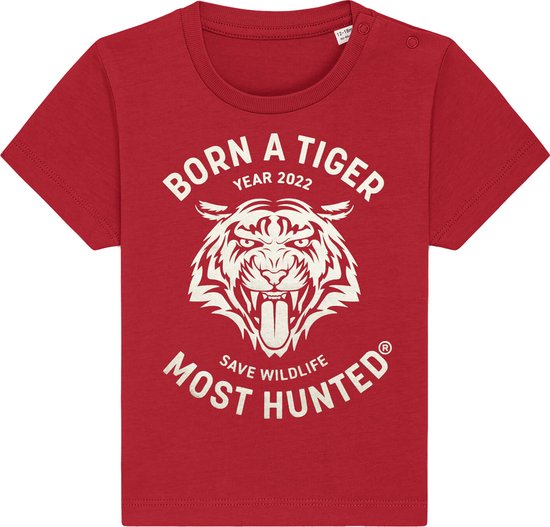 Most Hunted baby t shirt tijger rood goud maat 6 12