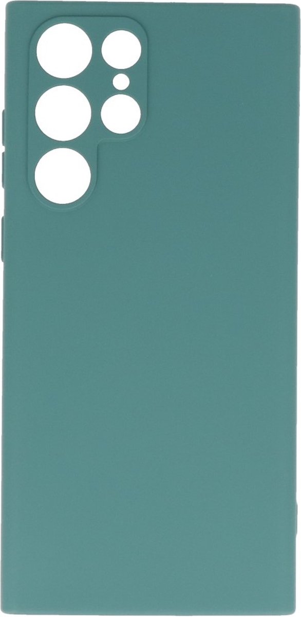 Hoesje 2.0mm Dikke Siliconen Back Cover Kleur Groen geschikt voor Samsung Galaxy S22 Ultra