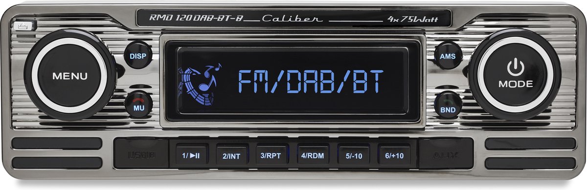 Maestro Baars De stad Caliber Autoradio 4x75watt met Bluetooth® technologie , DAB+, USB en Retro  look Zwart... | bol.com