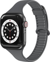 By Qubix TPU Slim Fit bandje - Space Grey - Geschikt voor Apple Watch 38mm - 40mm - 41mm - Compatible Apple watch bandje - smartwatch bandje -