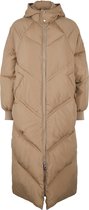Pieces PCFELICITY LONG PUFFER JACKET Dames Jas Silver Mink - Maat S