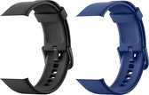 Smartwatch-Trends S207 - Bracelet de Montre de Remplacement - Bracelet en Siliconen - 44mm - Zwart et Blauw