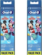 Oral-B Stages Power Kids Opzetborstels Mickey Mouse - 2 x 4 stuks - Voordeelverpakking met grote korting