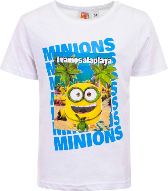 The Minions wit t-shirt "#vamosalaplaya" | maat 116