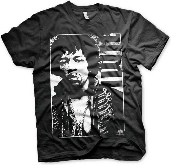 Jimi Hendrix Unisex Tshirt Distressed Zwart