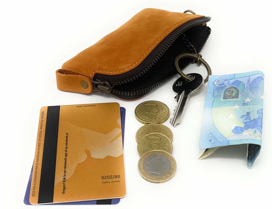 Sleuteletui met rits – Croco - Zwart – Leer - Kleine portemonnee Dames - Sleuteltasje - Sleuteletui - Sleutelhoesje