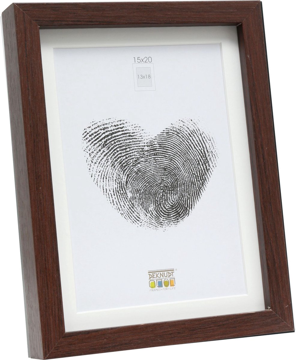 Deknudt Frames fotolijst - bruin met passe-partout - 13x18 / 15x20 cm