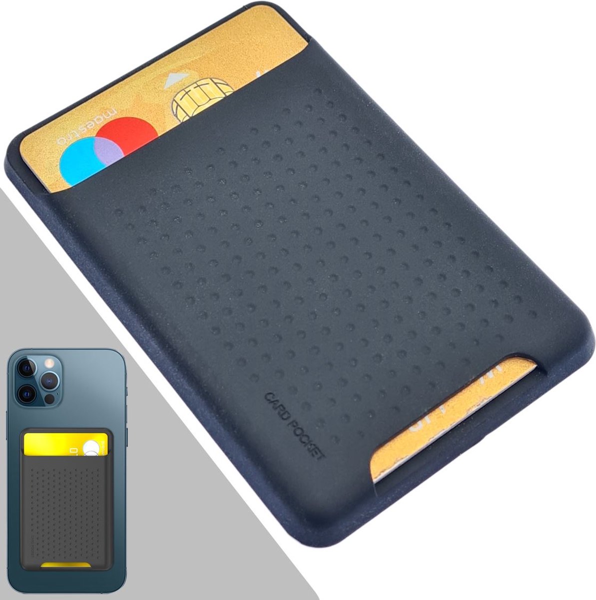 SMP® Magsafe Wallet - Kaarthouder - Pasjeshouder - Siliconen - geschikt voor Apple iPhone 12 en 13 - Zwart
