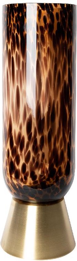 PTMD GLAZEN Vaas / windlicht Meggy bruine luipaard print