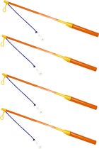 Lampionstokjes - 25x - oranje/geel met lichtje - 39 cm